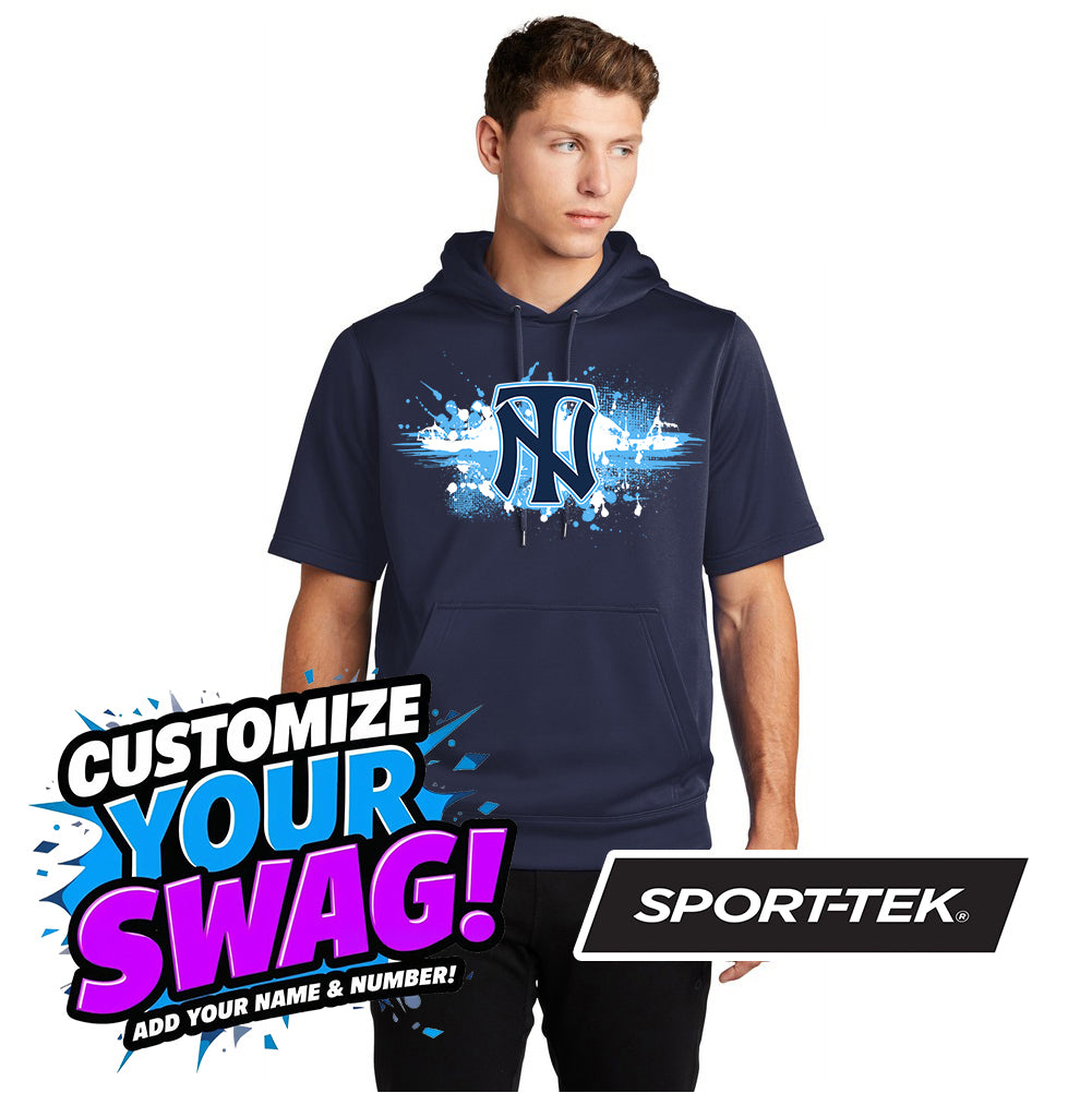 Sport-Tek Sport-Wick Fleece Short Sleeve Hooded Pullover ST251 - Top Notch Baseball