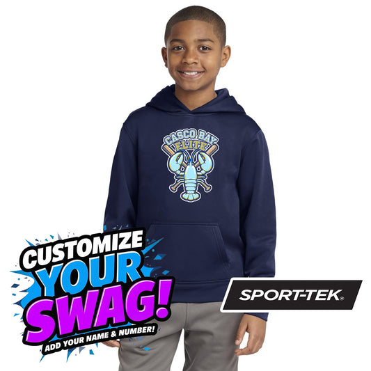 Sport-Tek Youth Sport-Wick Fleece Hooded Pullover YST244 - Casco Bay Elite Baseball