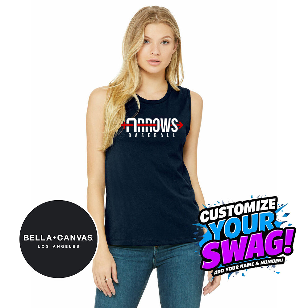 Bella + Canvas B6003 Women's Jersey Muscle Tank - Arrows Baseball