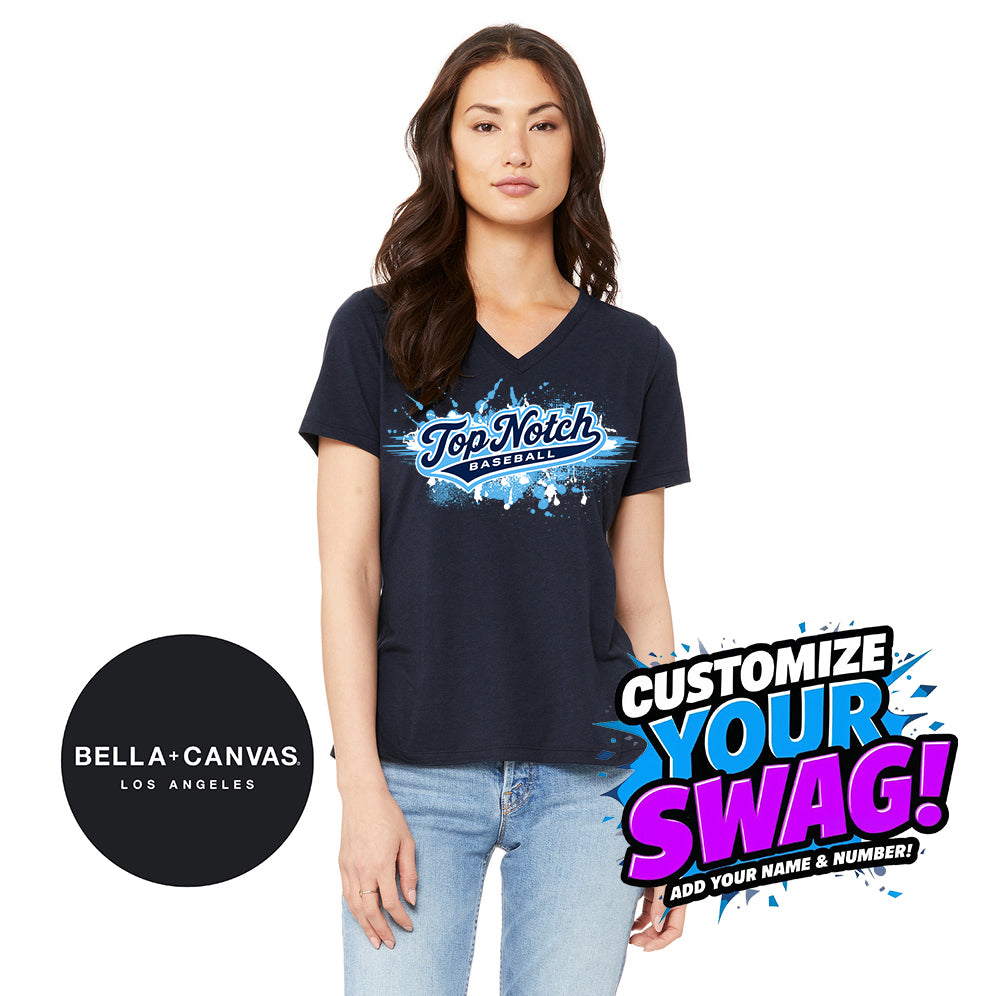 Bella + Canvas 6415 Ladies' Relaxed Triblend V-Neck T-Shirt - Top Notch Baseball
