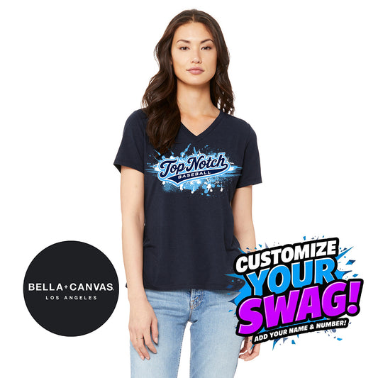 Bella + Canvas 6415 Ladies' Relaxed Triblend V-Neck T-Shirt - Top Notch Baseball