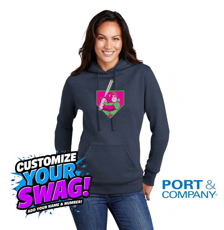 Port & Company Women's Core Fleece Pullover Hooded Sweatshirt LPC78H - OSP Gorilla Queens Softball