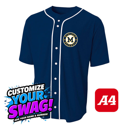 A4 Apparel N4184 Game Day Classic Baseball Jersey - Midland Baseball