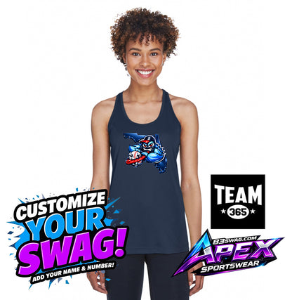 APEX Team 365 TT11WRC Women's Zone Performance Racerback Tank - FCA Blueclaws Baseball