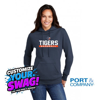 Port & Company Women's Core Fleece Pullover Hooded Sweatshirt LPC78H - Dallas Tigers Baseball