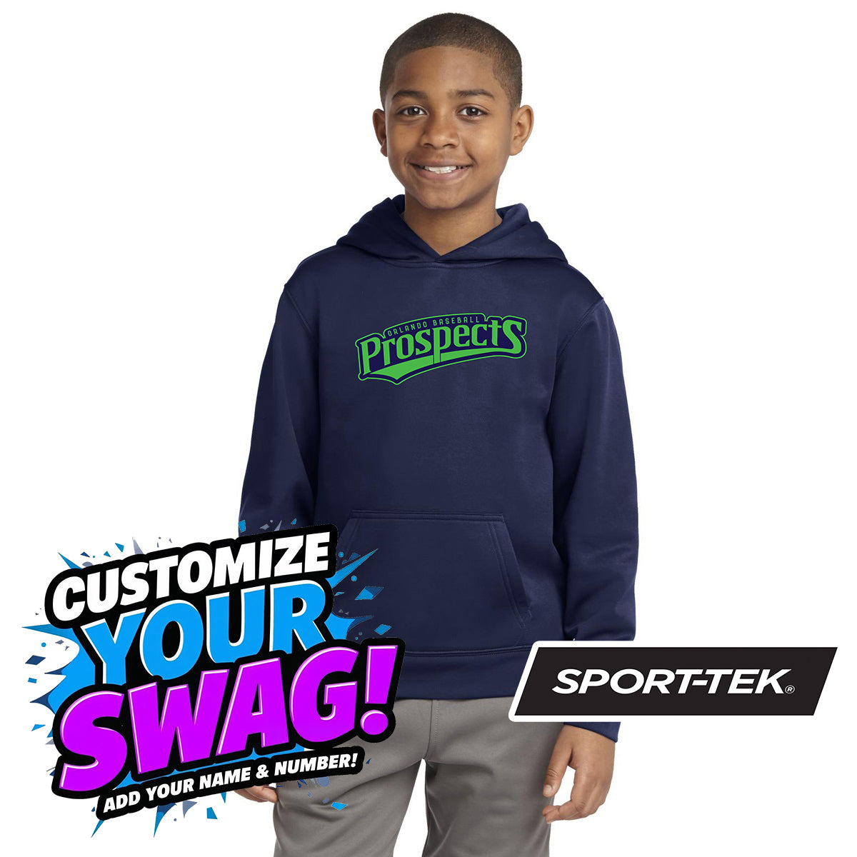 Sport-Tek Youth Sport-Wick Fleece Hooded Pullover YST244 - OBP