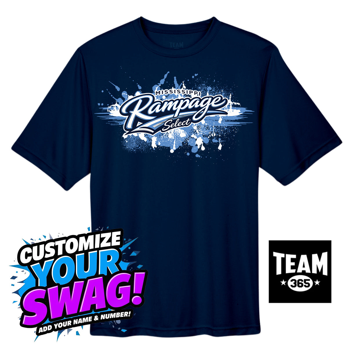 Team 365 Youth & Men's Zone Performance T-Shirt - Mississippi Rampage Select Softball