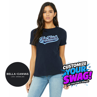 Bella + Canvas B6400 Women's Relaxed Jersey Short-Sleeve T-Shirt - Top Notch Baseball