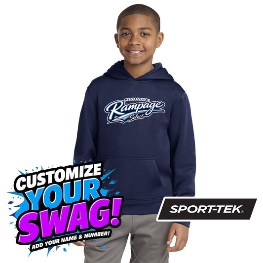 Sport-Tek Youth Sport-Wick Fleece Hooded Pullover YST244 - Mississippi Rampage Select Softball
