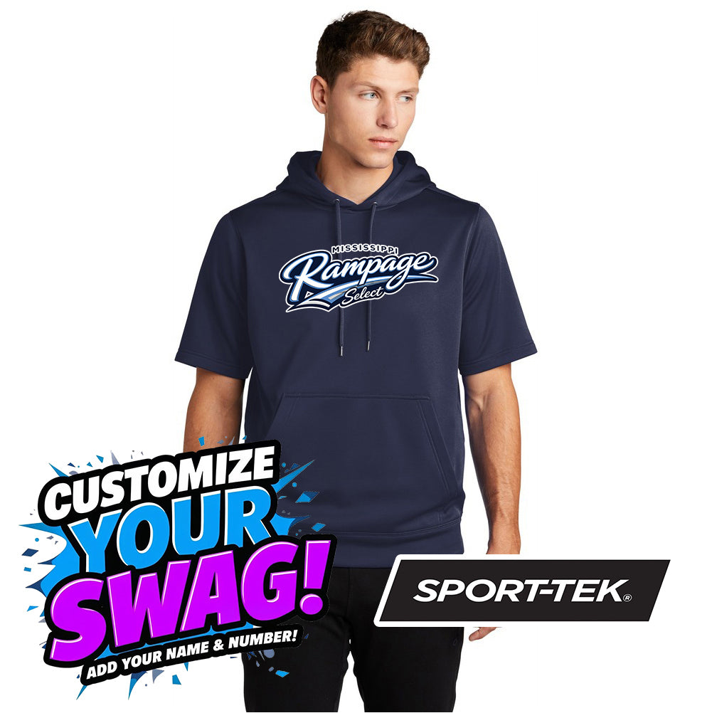 Sport-Tek Sport-Wick Fleece Short Sleeve Hooded Pullover ST251 - Mississippi Rampage Select Softball