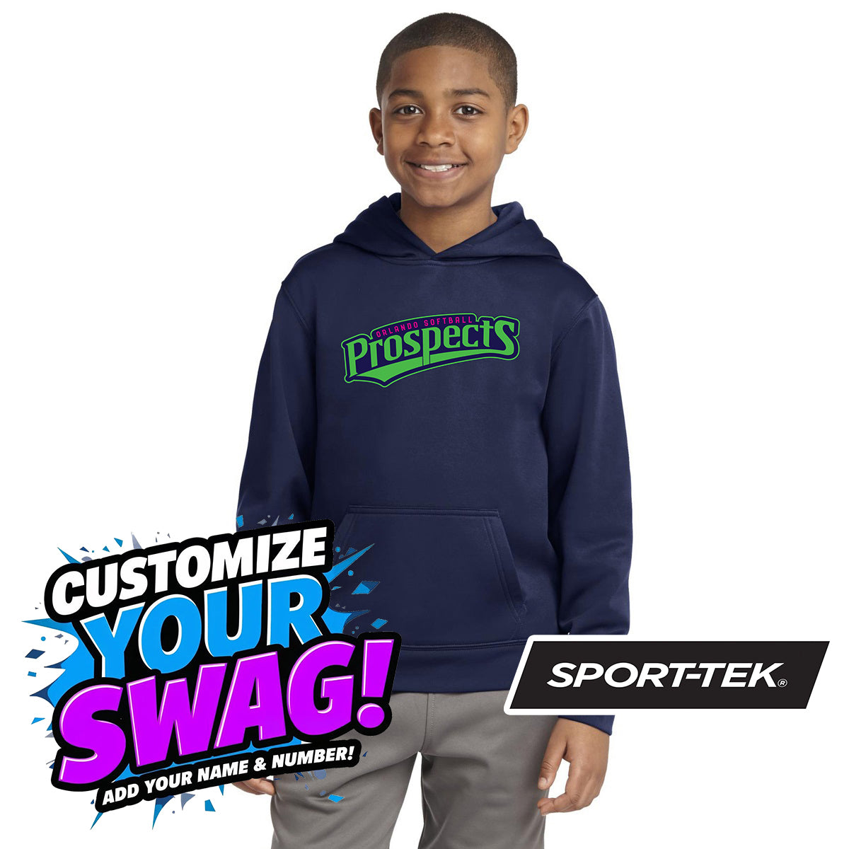 Sport-Tek Youth Sport-Wick Fleece Hooded Pullover YST244 - OSP Gorilla Queens Softball