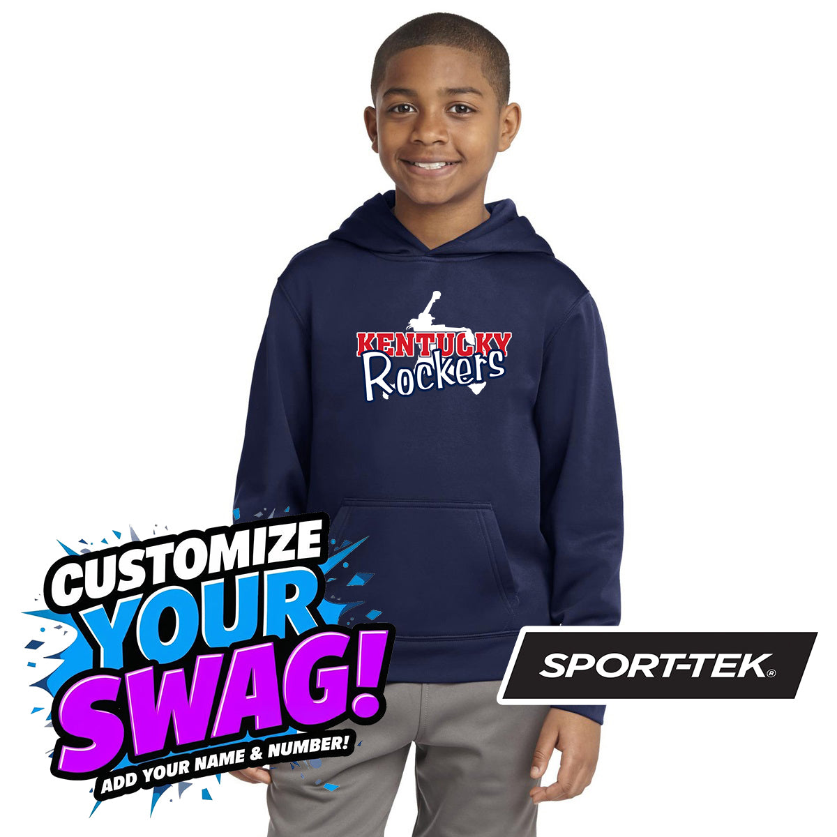 Sport-Tek Youth Sport-Wick Fleece Hooded Pullover YST244 - KY Rockers Softball