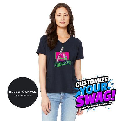 Bella + Canvas 6415 Ladies' Relaxed Triblend V-Neck T-Shirt - OSP Gorilla Queens Softball