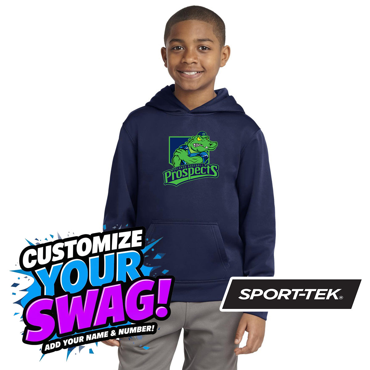 Sport-Tek Youth Sport-Wick Fleece Hooded Pullover YST244 - OBP Swamp Kings