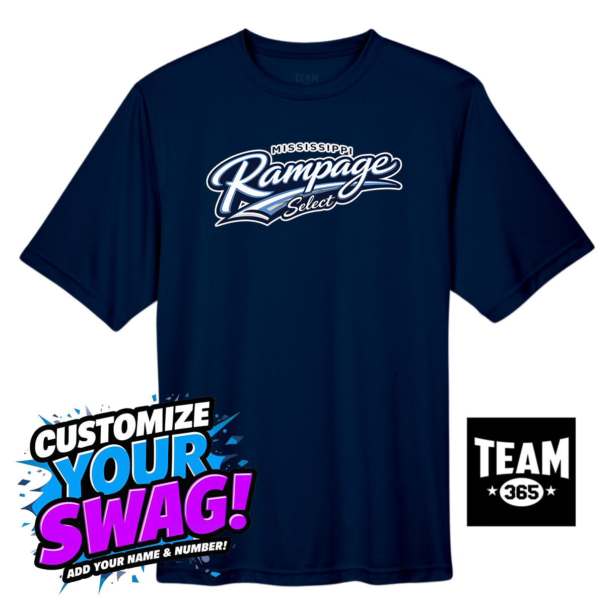 Team 365 Youth & Men's Zone Performance T-Shirt - Mississippi Rampage Select Softball