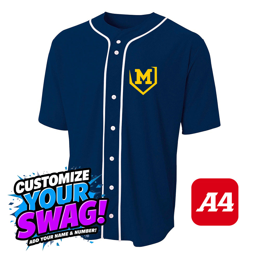 A4 Apparel N4184 Game Day Classic Baseball Jersey - Midland Bandits Baseball
