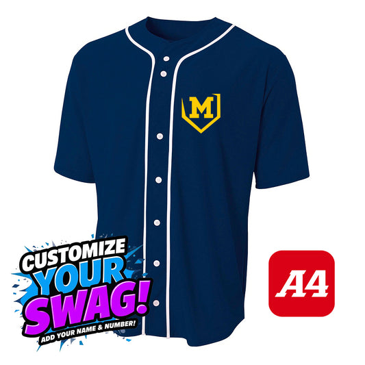 A4 Apparel N4184 Game Day Classic Baseball Jersey - Midland Bandits Baseball