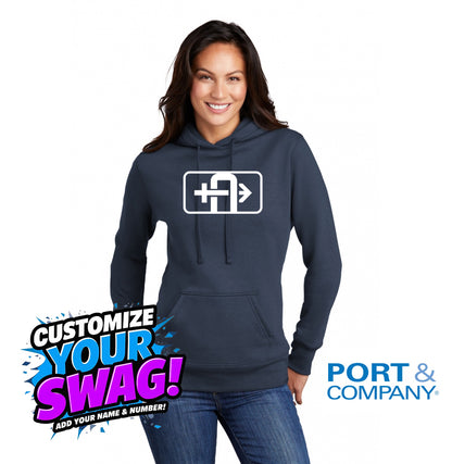 Port & Company Women's Core Fleece Pullover Hooded Sweatshirt LPC78H - Arrows Baseball