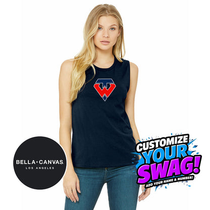 Bella + Canvas B6003 Women's Jersey Muscle Tank - Tampa Warriors Baseball