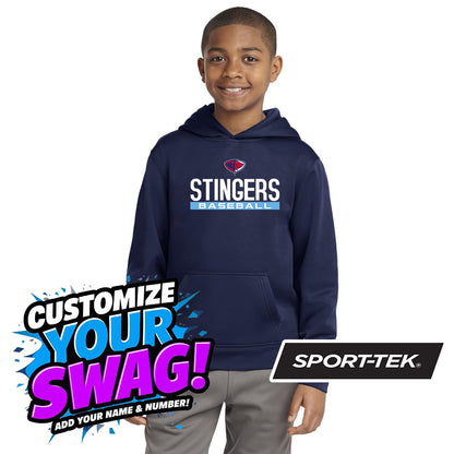 Sport-Tek Youth Sport-Wick Fleece Hooded Pullover YST244 - Pasco Stingers Baseball