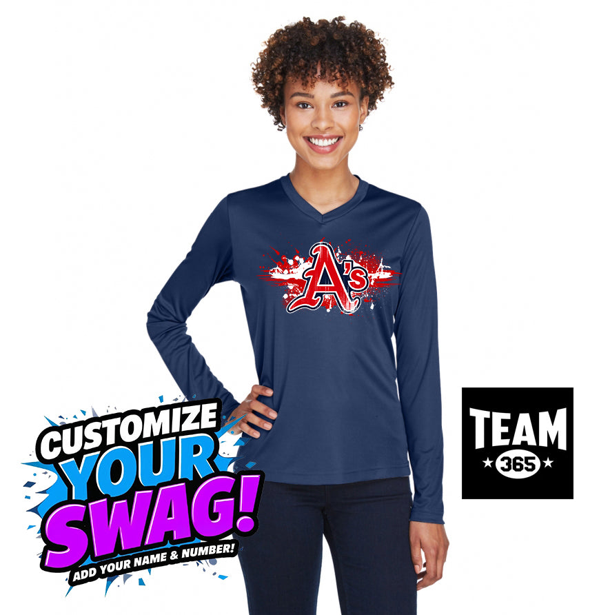 Team 365 TT11WL Women's Zone Performance Long-Sleeve T-Shirt - Little Rock A's Baseball