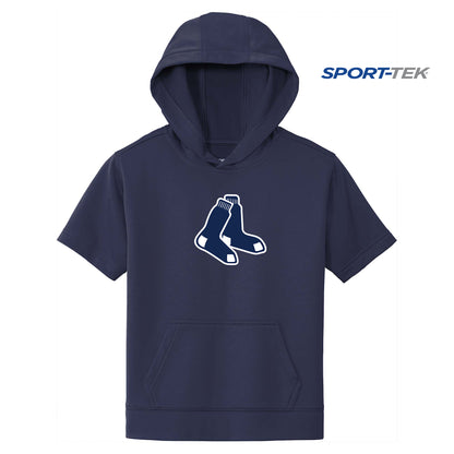 Sport-Tek Youth Sport-Wick Fleece Short Sleeve Hooded Pullover YST251 - Blue Sox Baseball