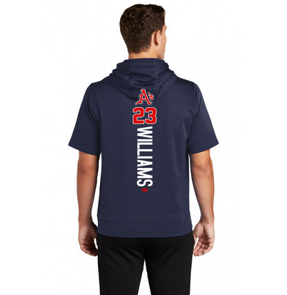 Sport-Tek Sport-Wick Fleece Short Sleeve Hooded Pullover ST251 - Little Rock A's Baseball