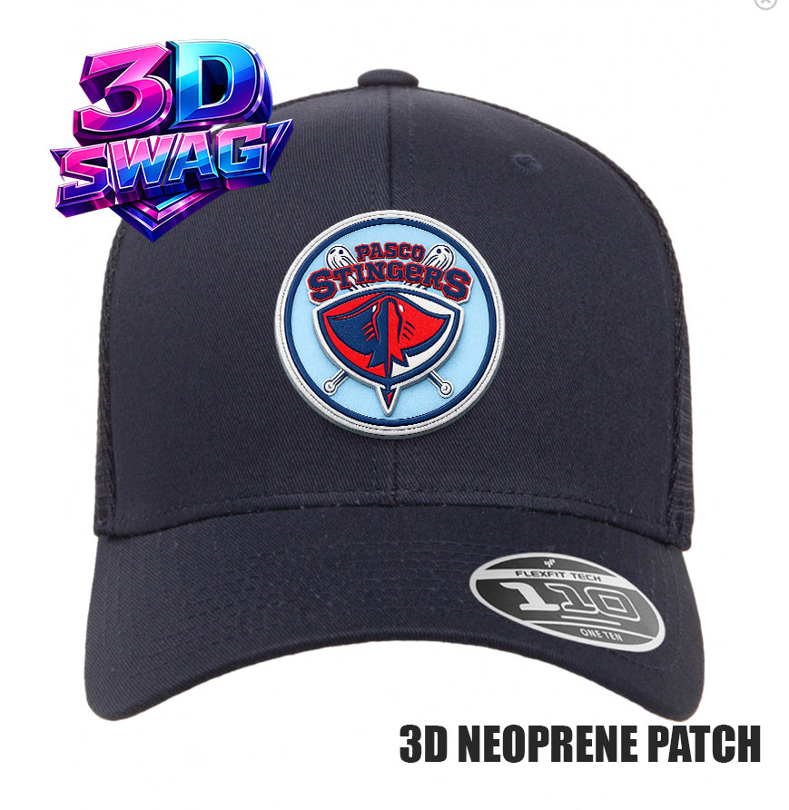 PASCO STINGERS - 3D PATCH TEAM HATS - Flexfit 110M Mesh Hat
