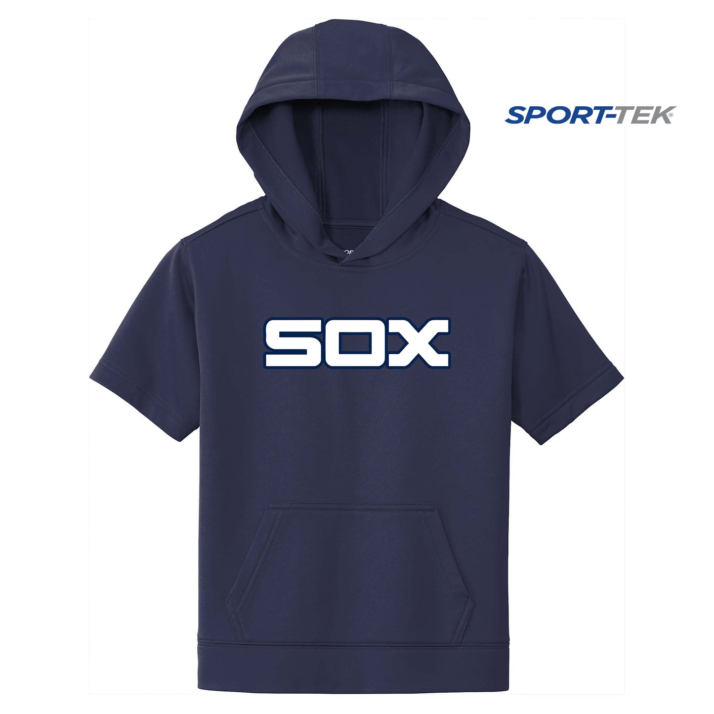 Sport-Tek Youth Sport-Wick Fleece Short Sleeve Hooded Pullover YST251 - Blue Sox Baseball