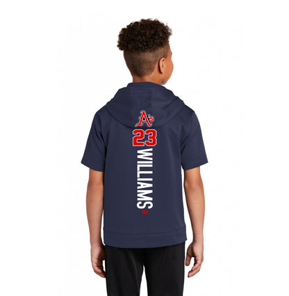 Sport-Tek Youth Sport-Wick Fleece Short Sleeve Hooded Pullover YST251 - Little Rock A's Baseball