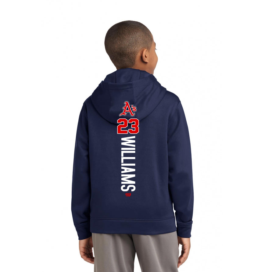 Sport-Tek Youth Sport-Wick Fleece Hooded Pullover YST244 - Little Rock A's Baseball