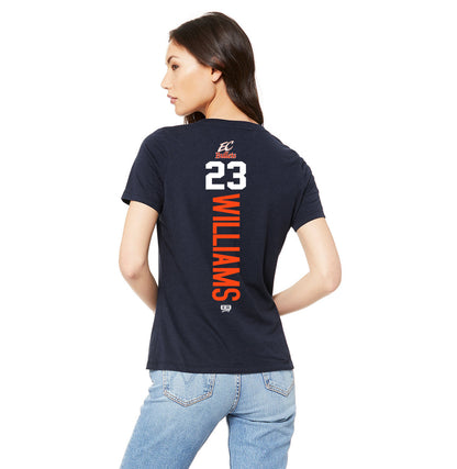 Bella + Canvas 6415 Ladies' Relaxed Triblend V-Neck T-Shirt - EC Bullets Softball