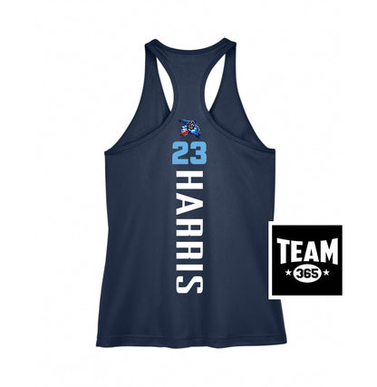 APEX Team 365 TT11WRC Women's Zone Performance Racerback Tank - FCA Blueclaws Baseball