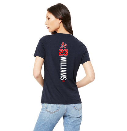 Bella + Canvas 6415 Ladies' Relaxed Triblend V-Neck T-Shirt - Little Rock A's Baseball