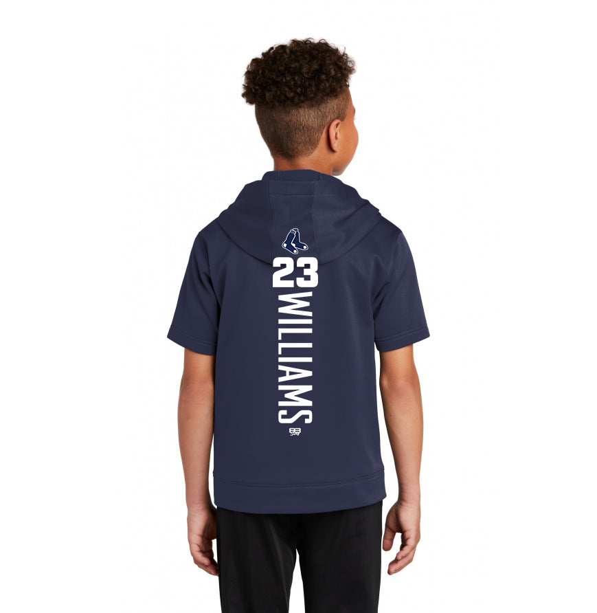 Sport-Tek Youth Sport-Wick Fleece Short Sleeve Hooded Pullover YST251 - Blue Sox Baseball