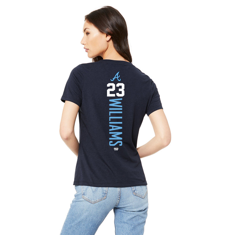 Bella + Canvas 6415 Ladies' Relaxed Triblend V-Neck T-Shirt - Aces Baseball