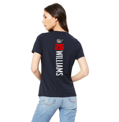 Bella + Canvas 6415 Ladies' Relaxed Triblend V-Neck T-Shirt - Bloomingdale Bulldogs Baseball