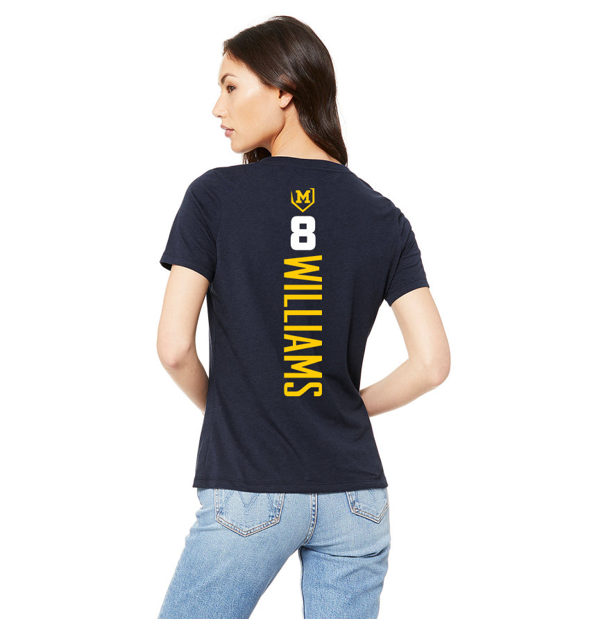 Bella + Canvas 6415 Ladies' Relaxed Triblend V-Neck T-Shirt - Midland Bandits Baseball