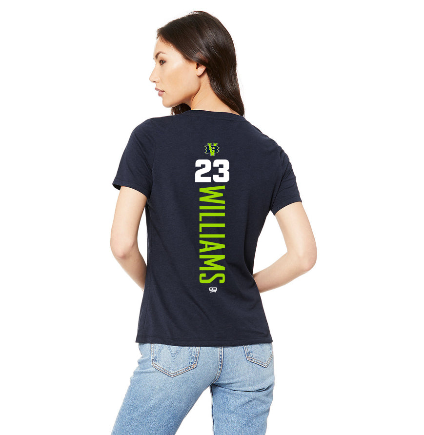 Bella + Canvas 6415 Ladies' Relaxed Triblend V-Neck T-Shirt - VB Bombers Baseball