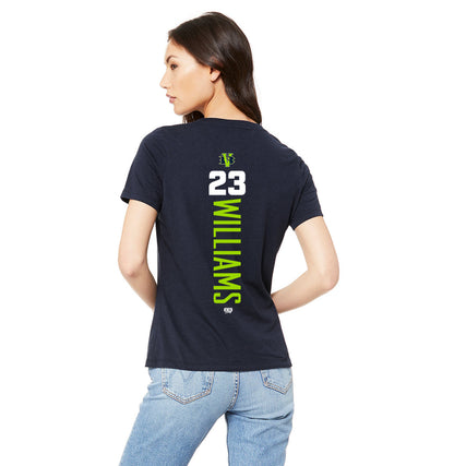 Bella + Canvas 6415 Ladies' Relaxed Triblend V-Neck T-Shirt - VB Bombers Baseball