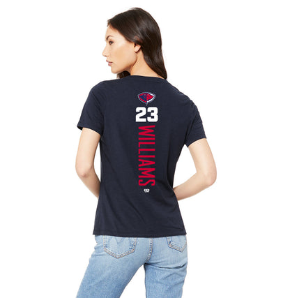 Bella + Canvas 6415 Ladies' Relaxed Triblend V-Neck T-Shirt - Pasco Stingers Baseball