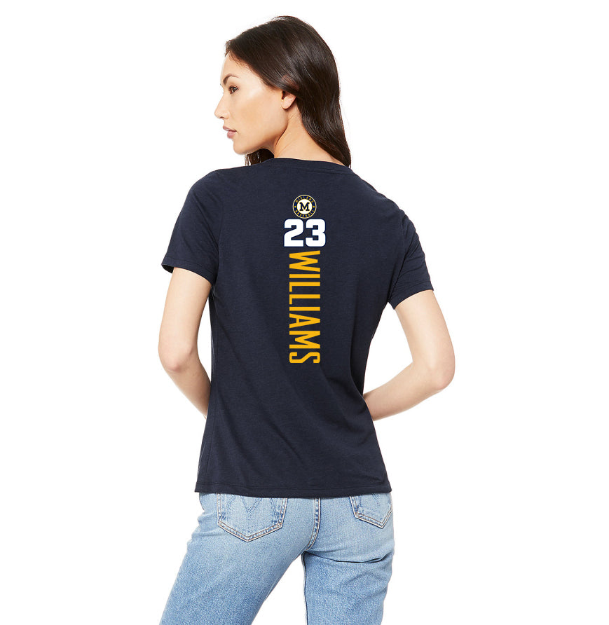 Bella + Canvas 6415 Ladies' Relaxed Triblend V-Neck T-Shirt - Midland Baseball