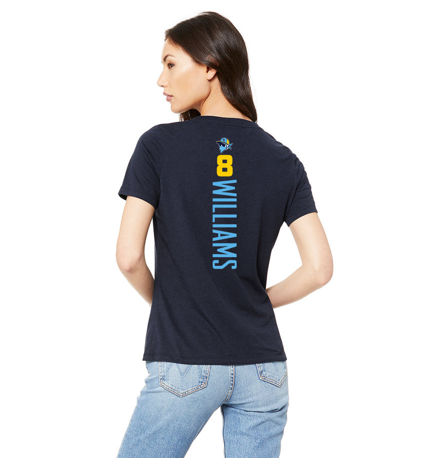 Bella + Canvas 6415 Ladies' Relaxed Triblend V-Neck T-Shirt - Bold City Bandits Baseball
