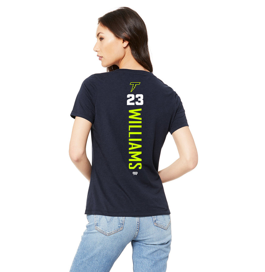 Bella + Canvas 6415 Ladies' Relaxed Triblend V-Neck T-Shirt - Ponte Vedra Thunder Baseball