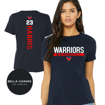 Bella + Canvas B6400 Women's Relaxed Jersey Short-Sleeve T-Shirt - Tampa Warriors Baseball