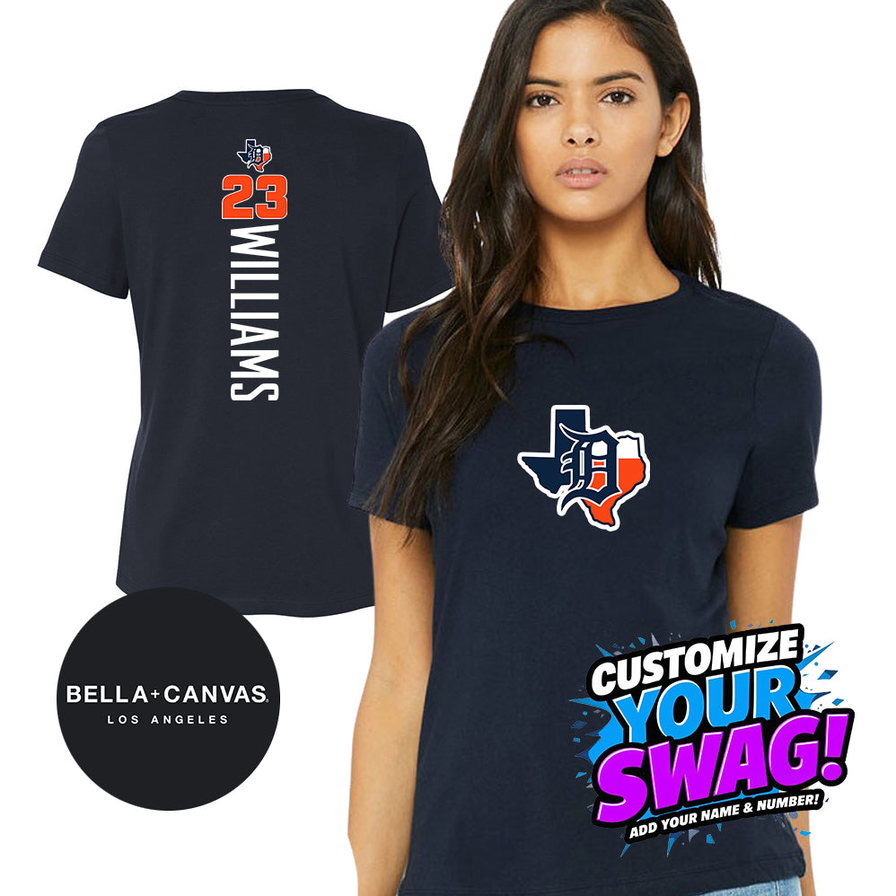GAME TIME - Bella + Canvas B6400 Women's Relaxed Jersey Short-Sleeve T-Shirt - Dallas Tigers Baseball