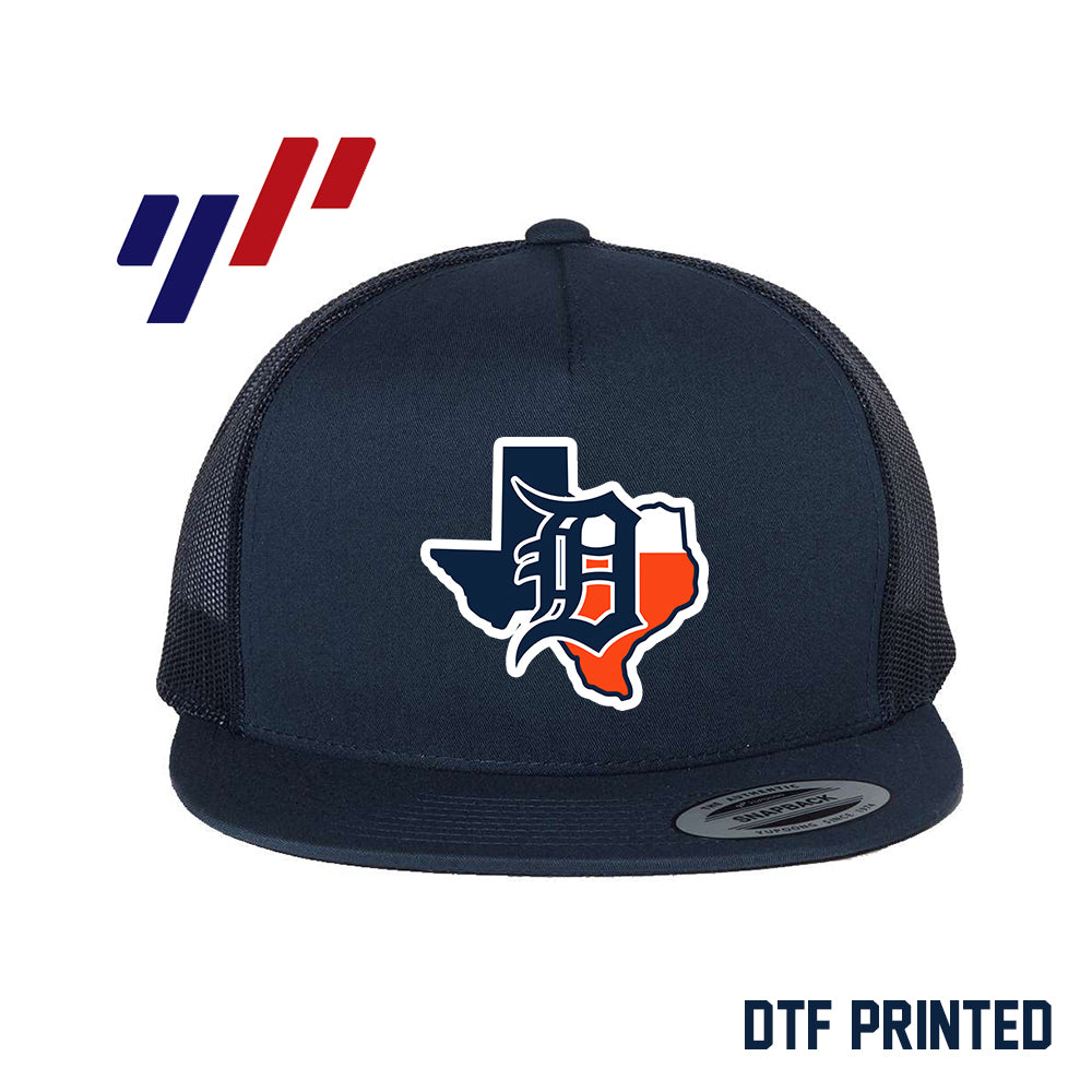 Yupoong 6006 Adult 5-Panel Classic Trucker Hat - DTF PRINTED - Dallas Tigers Baseball