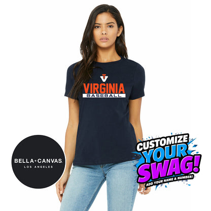 Bella + Canvas B6400 Women's Relaxed Jersey Short-Sleeve T-Shirt - Team Virginia Baseball