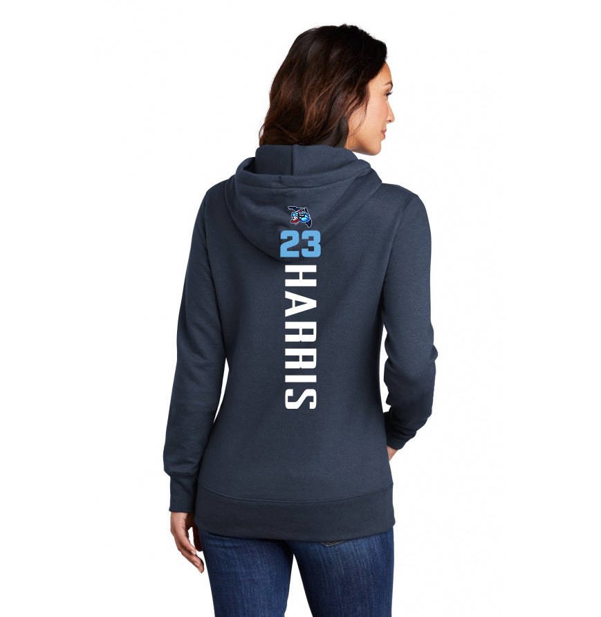 Port & Company Women's Core Fleece Pullover Hooded Sweatshirt LPC78H - FCA Blueclaws Baseball