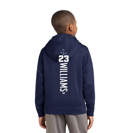Sport-Tek Youth Sport-Wick Fleece Hooded Pullover YST244 - Blue Sox Baseball